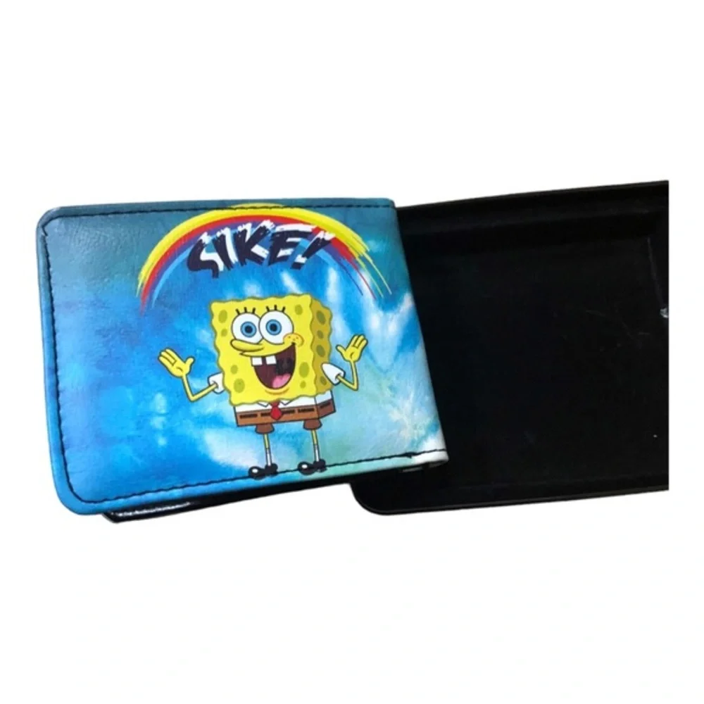 Spongebob squarepants blue printed bifold wallet with case brand new‎